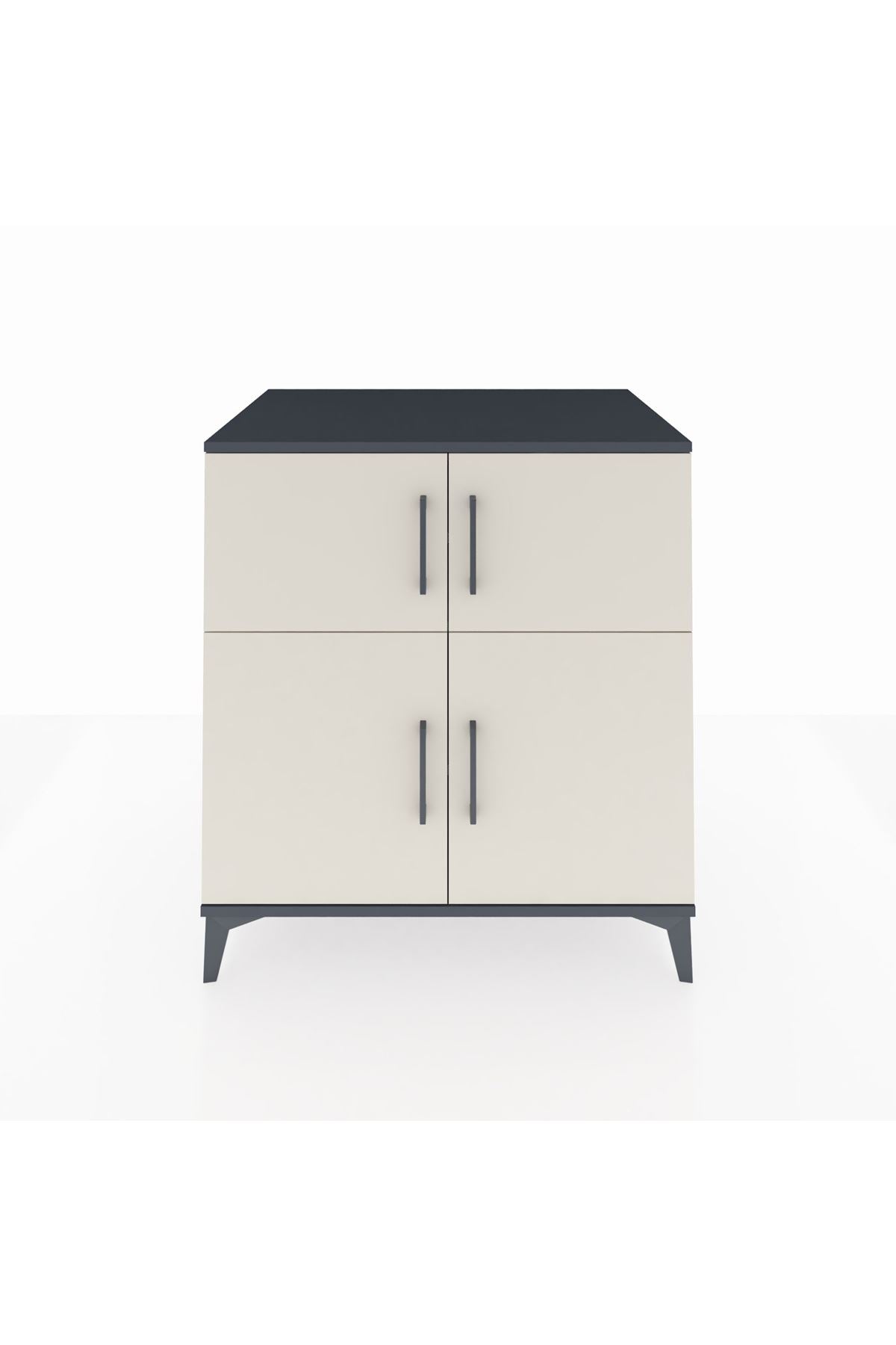 Kronos Şifonyer 3 Raflı 4 Kapaklı 88x59x96 Antrasit-Aytaşı