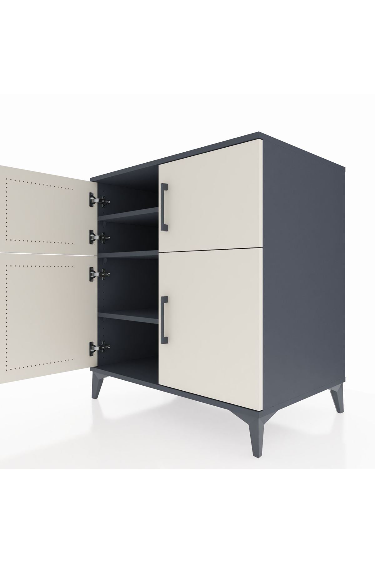 Kronos Şifonyer 3 Raflı 4 Kapaklı 88x59x96 Antrasit-Aytaşı