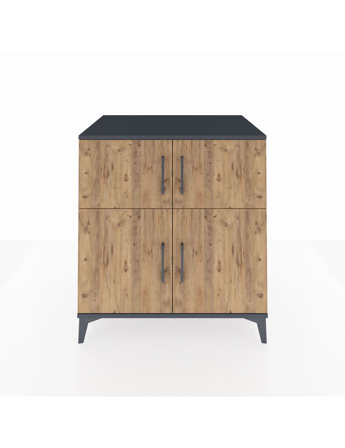 Kronos Şifonyer 3 Raflı 4 Kapaklı 88x59x96 Antrasit-Çam