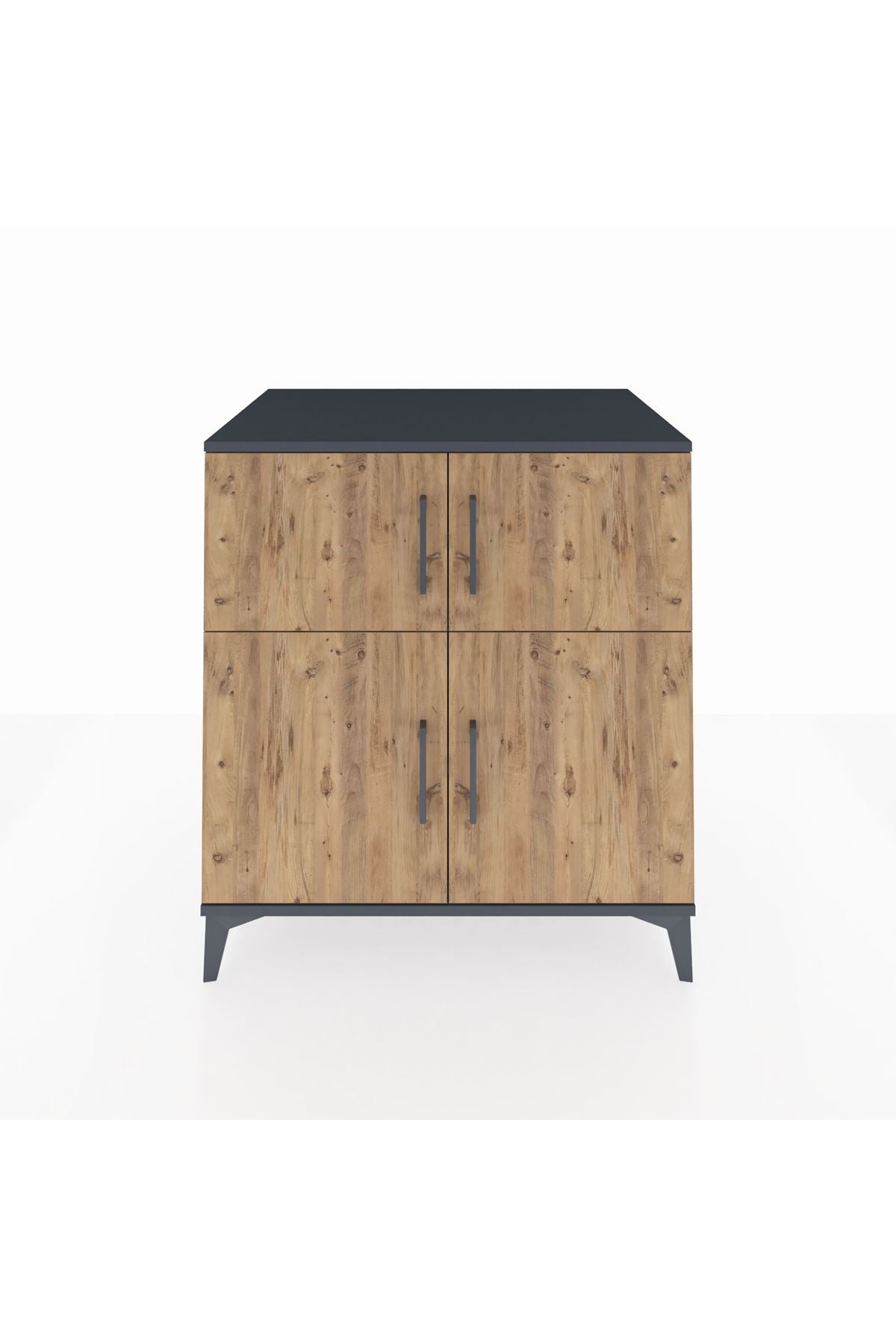 Kronos Şifonyer 3 Raflı 4 Kapaklı 88x59x96 Antrasit-Çam