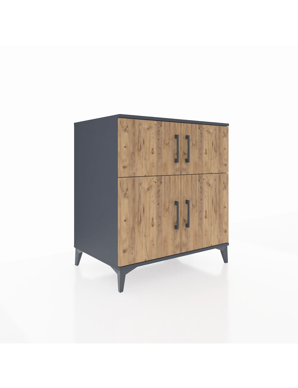 Kronos Şifonyer 3 Raflı 4 Kapaklı 88x59x96 Antrasit-Çam