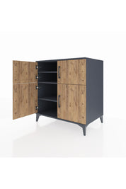 Kronos Şifonyer 3 Raflı 4 Kapaklı 88x59x96 Antrasit-Çam