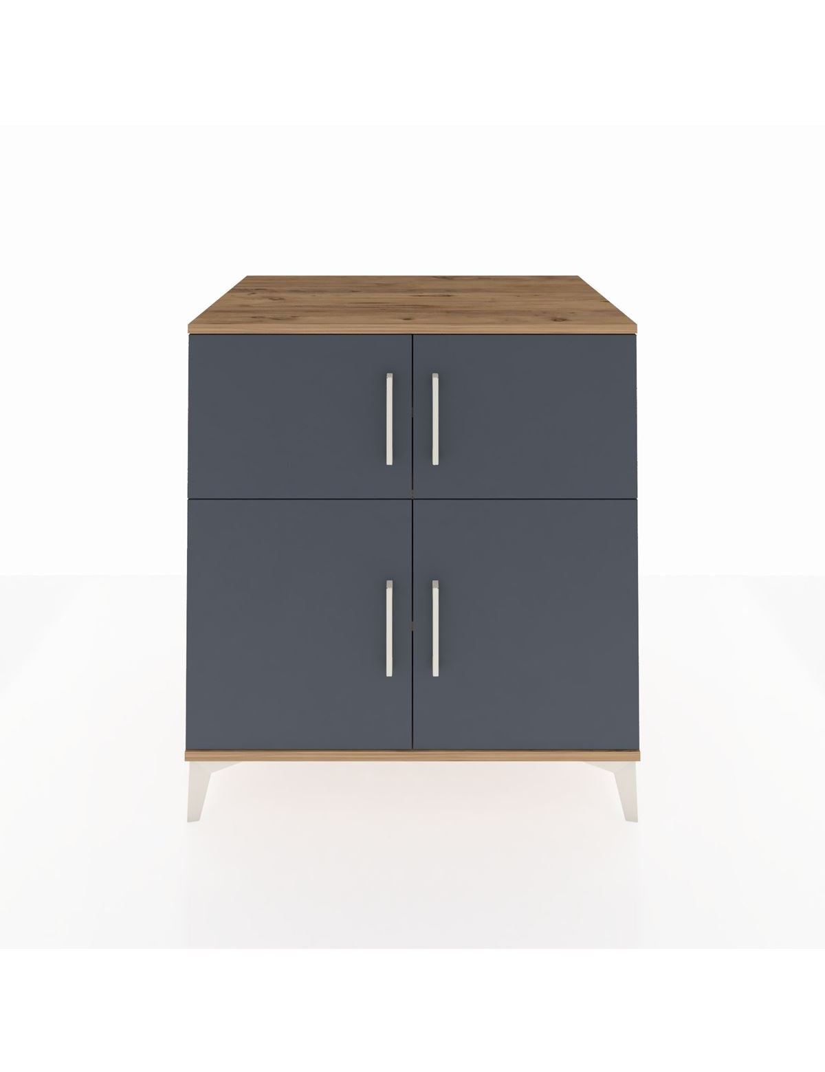 Kronos Şifonyer 3 Raflı 4 Kapaklı 88x59x96 Çam-Antrasit