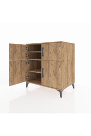 Kronos Şifonyer 3 Raflı 4 Kapaklı 88x59x96 Çam-Çam