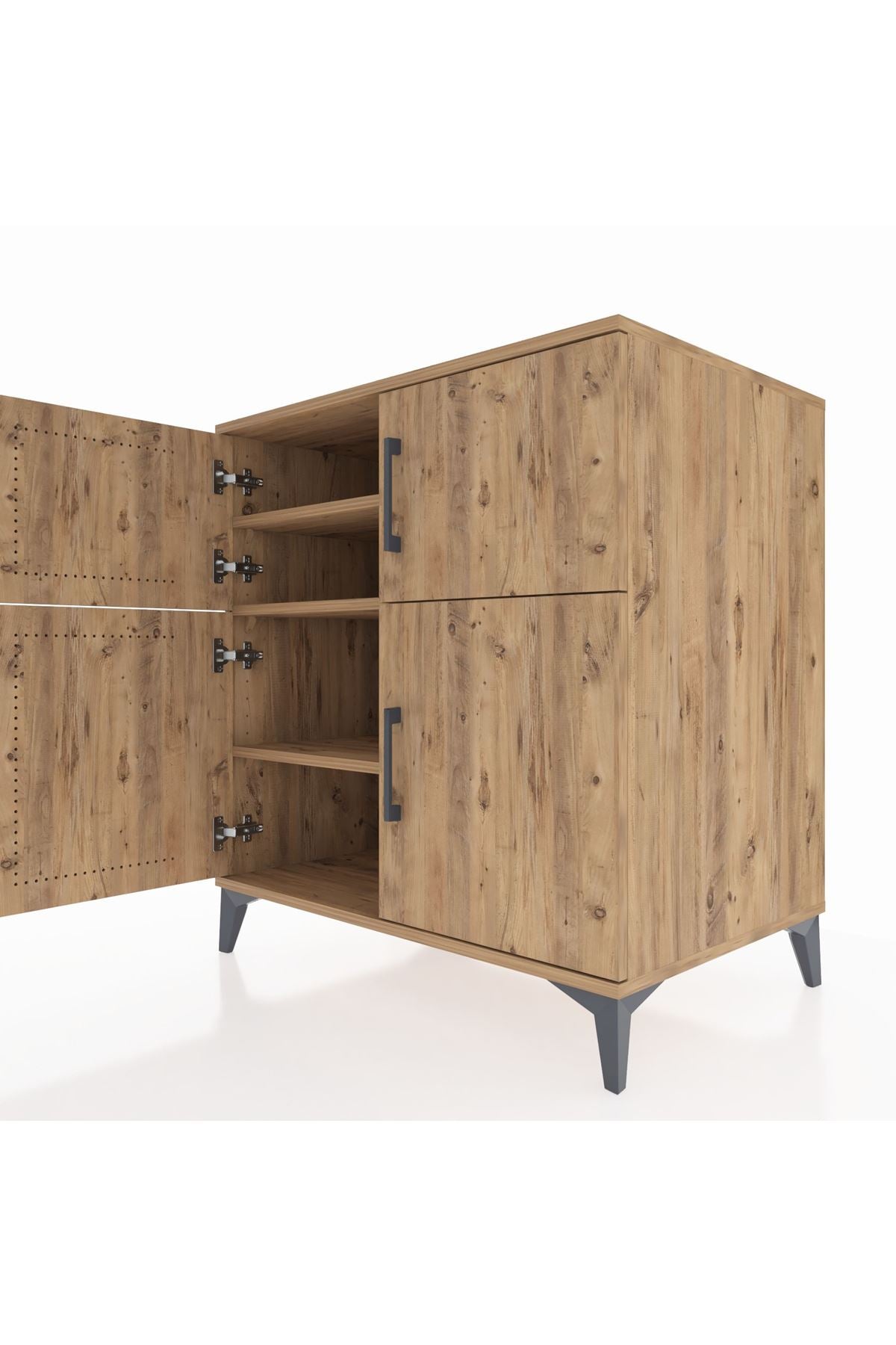 Kronos Şifonyer 3 Raflı 4 Kapaklı 88x59x96 Çam-Çam