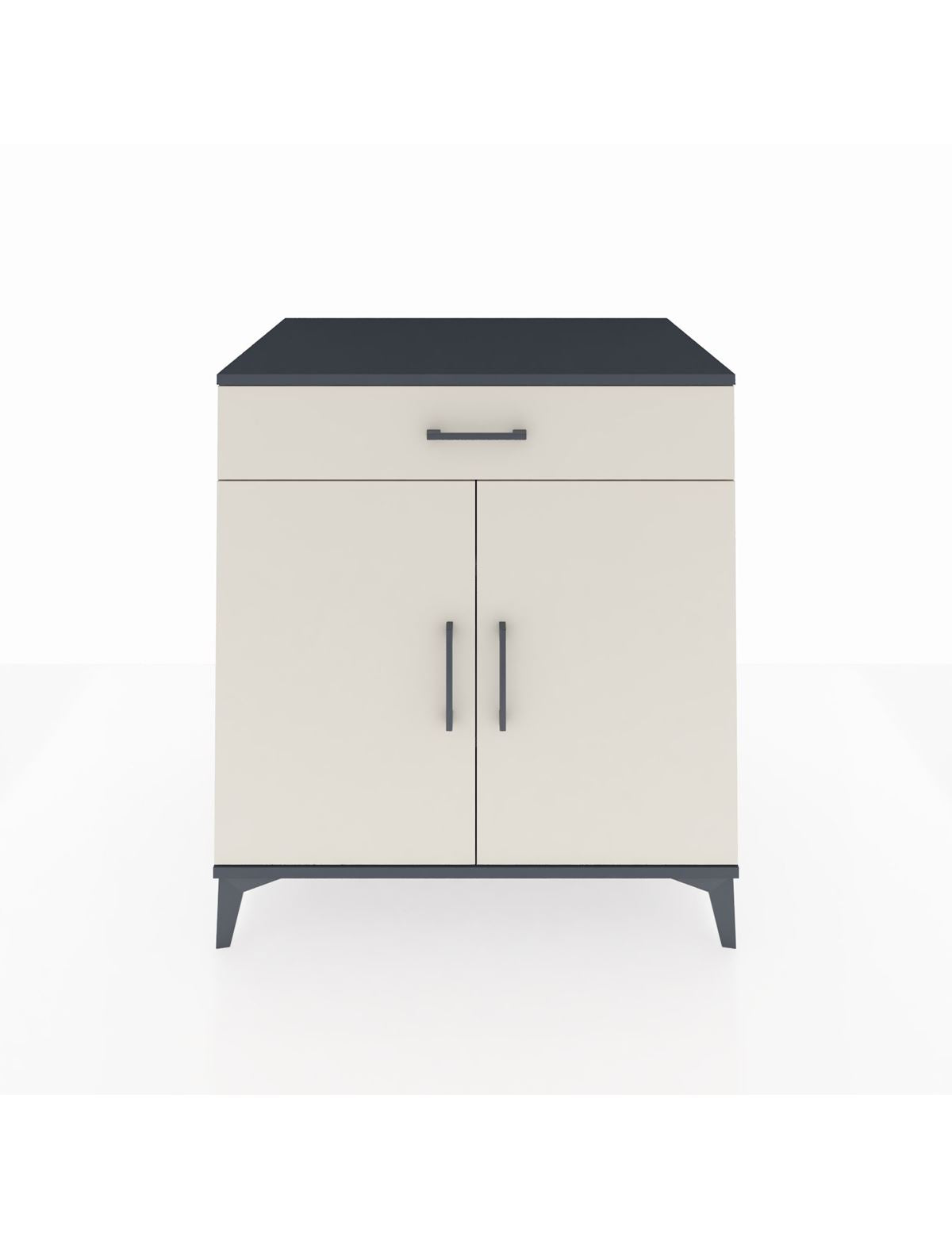 Kronos Şifonyer 2 Raflı Tek Çekmeceli 2 Kapaklı 88x59x96 Antrasit-Aytaşı