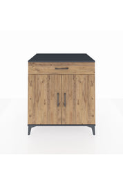 Kronos Şifonyer 2 Raflı Tek Çekmeceli 2 Kapaklı 88x59x96 Antrasit-Çam