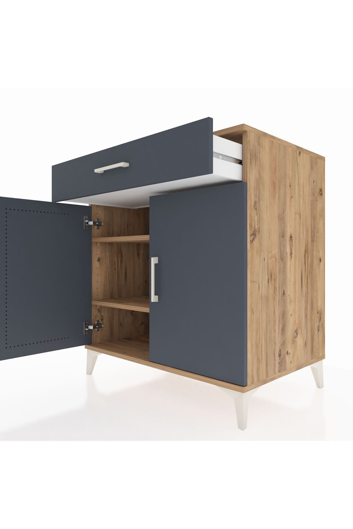 Kronos Şifonyer 2 Raflı Tek Çekmeceli 2 Kapaklı 88x59x96 - S70M066V8C