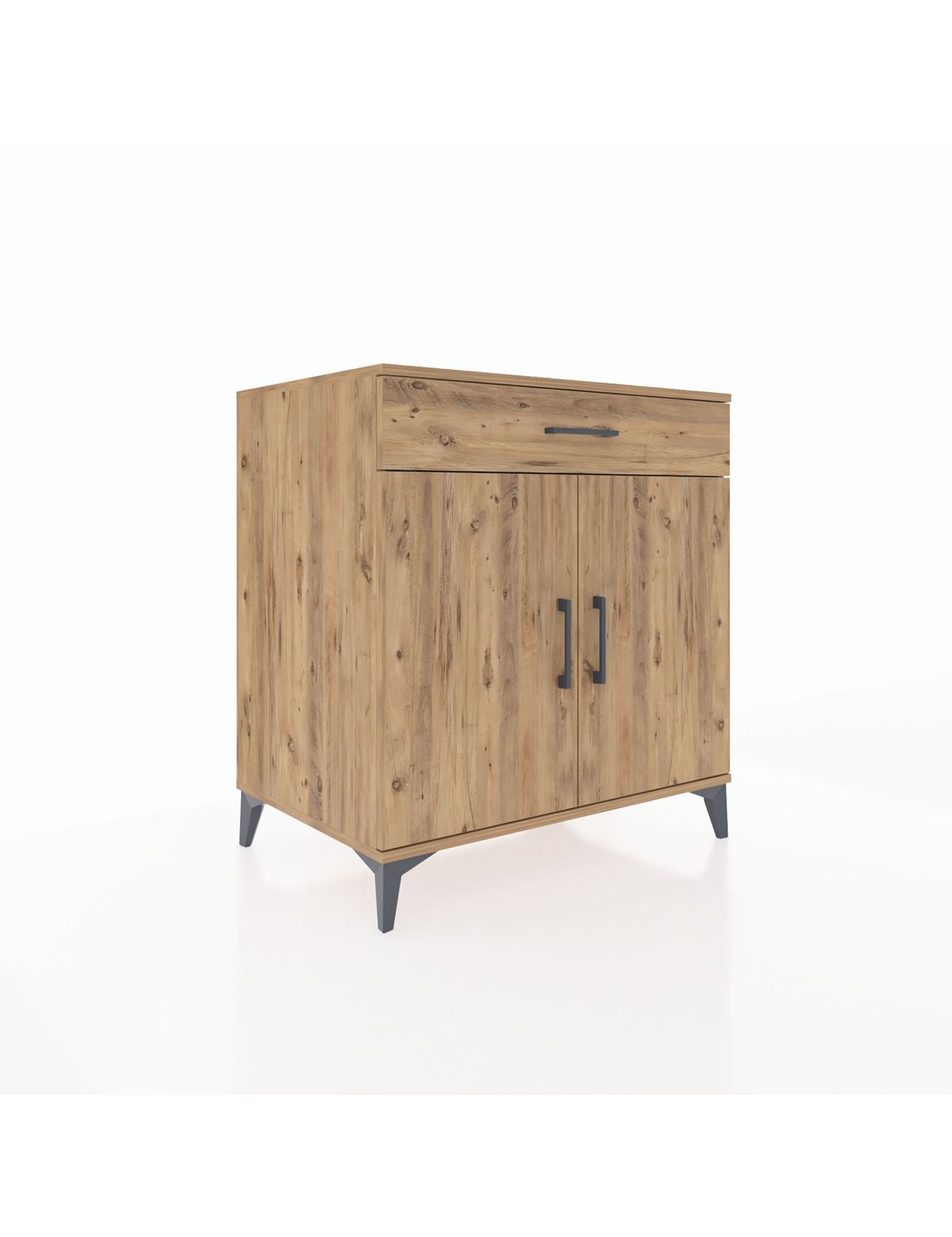 Kronos Şifonyer 2 Raflı Tek Çekmeceli 2 Kapaklı 88x59x96 Çam-Çam