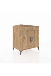 Kronos Şifonyer 2 Raflı Tek Çekmeceli 2 Kapaklı 88x59x96 Çam-Çam