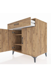 Kronos Şifonyer 2 Raflı Tek Çekmeceli 2 Kapaklı 88x59x96 Çam-Çam