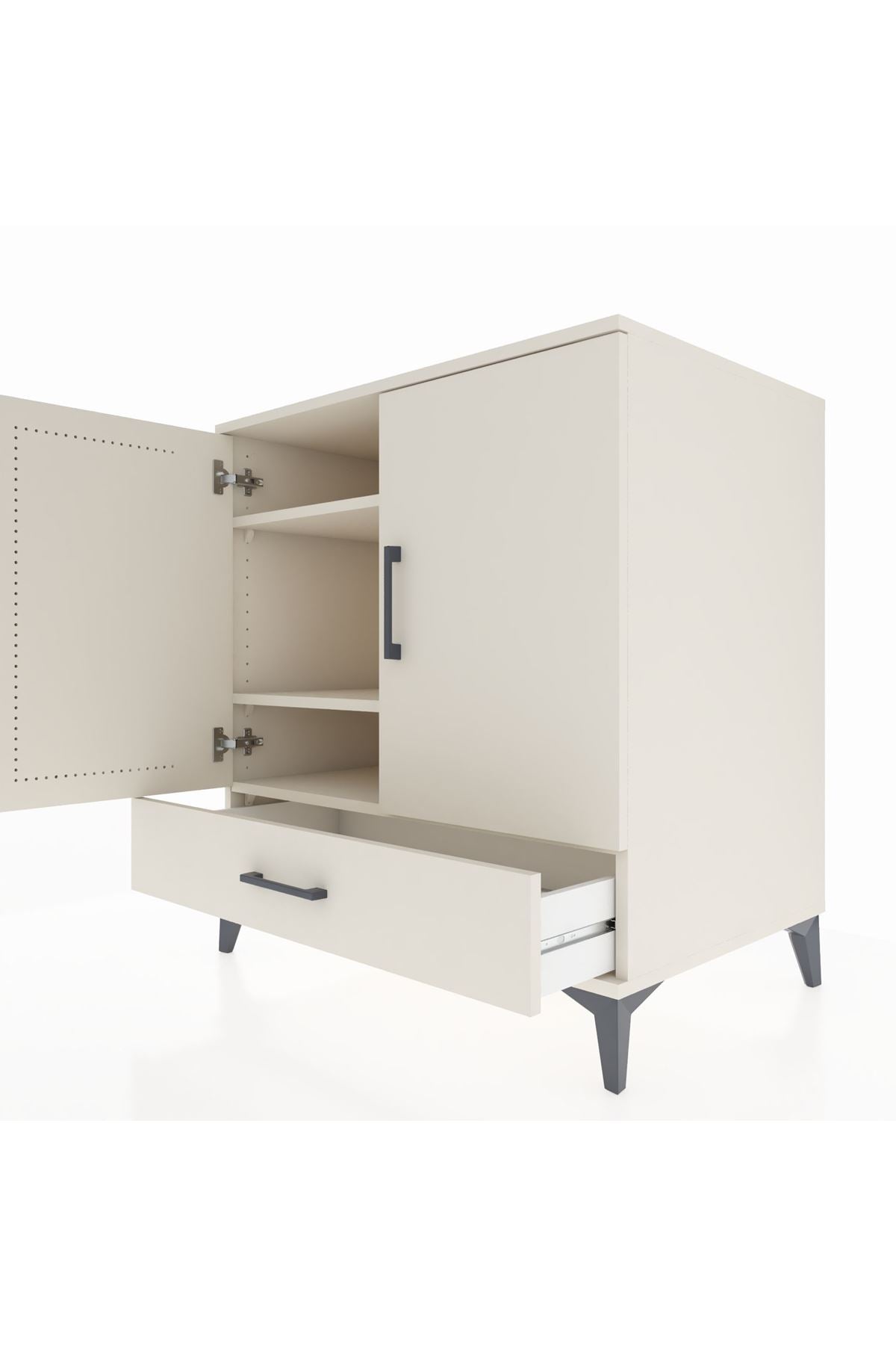 Kronos Şifonyer 3 Raflı Tek Çekmeceli 2 Kapaklı 88x59x96 Aytaşı-Aytaşı