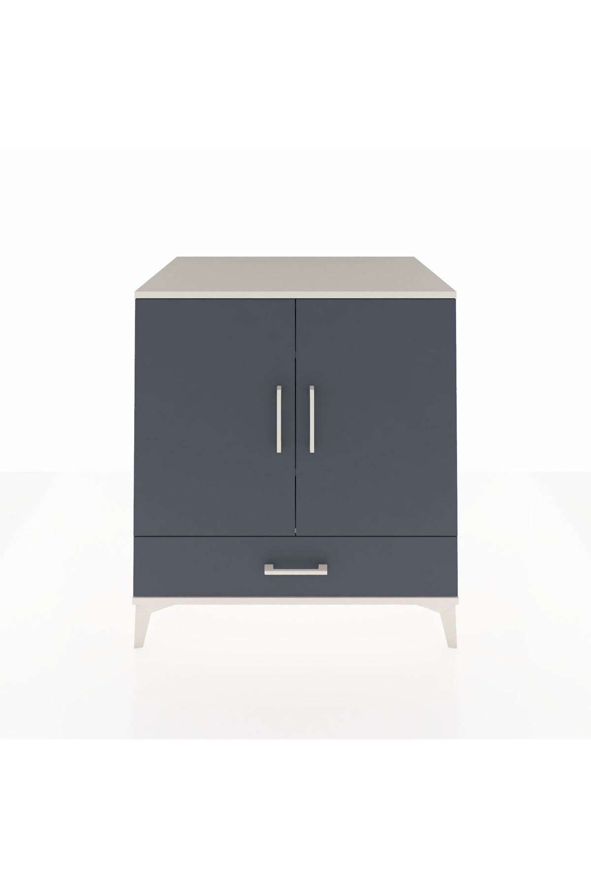 Kronos Şifonyer 3 Raflı Tek Çekmeceli 2 Kapaklı 88x59x96 Aytaşı-Antrasit