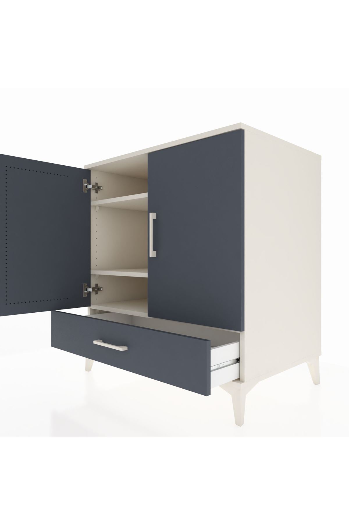 Kronos Şifonyer 3 Raflı Tek Çekmeceli 2 Kapaklı 88x59x96 Aytaşı-Antrasit