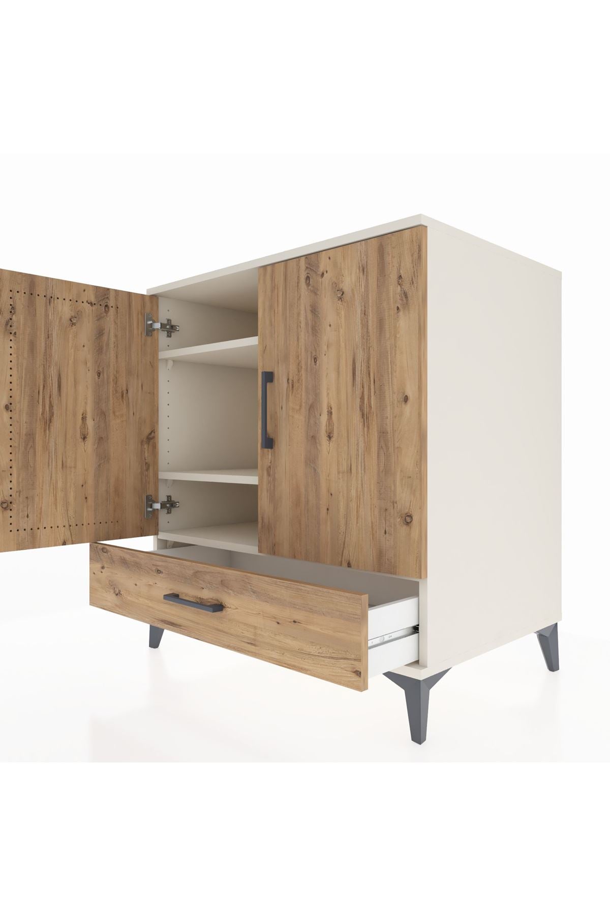 Kronos Şifonyer 3 Raflı Tek Çekmeceli 2 Kapaklı 88x59x96 Aytaşı-Çam