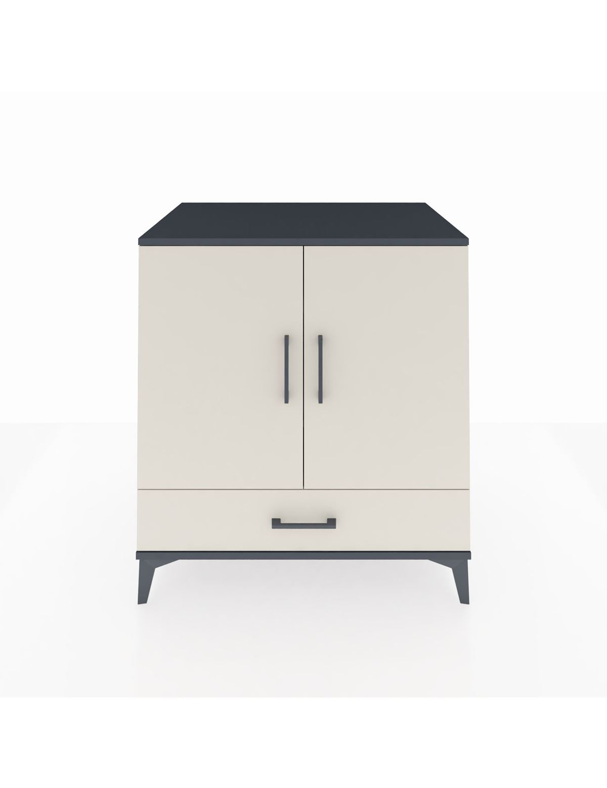 Kronos Şifonyer 3 Raflı Tek Çekmeceli 2 Kapaklı 88x59x96 Antrasit-Aytaşı