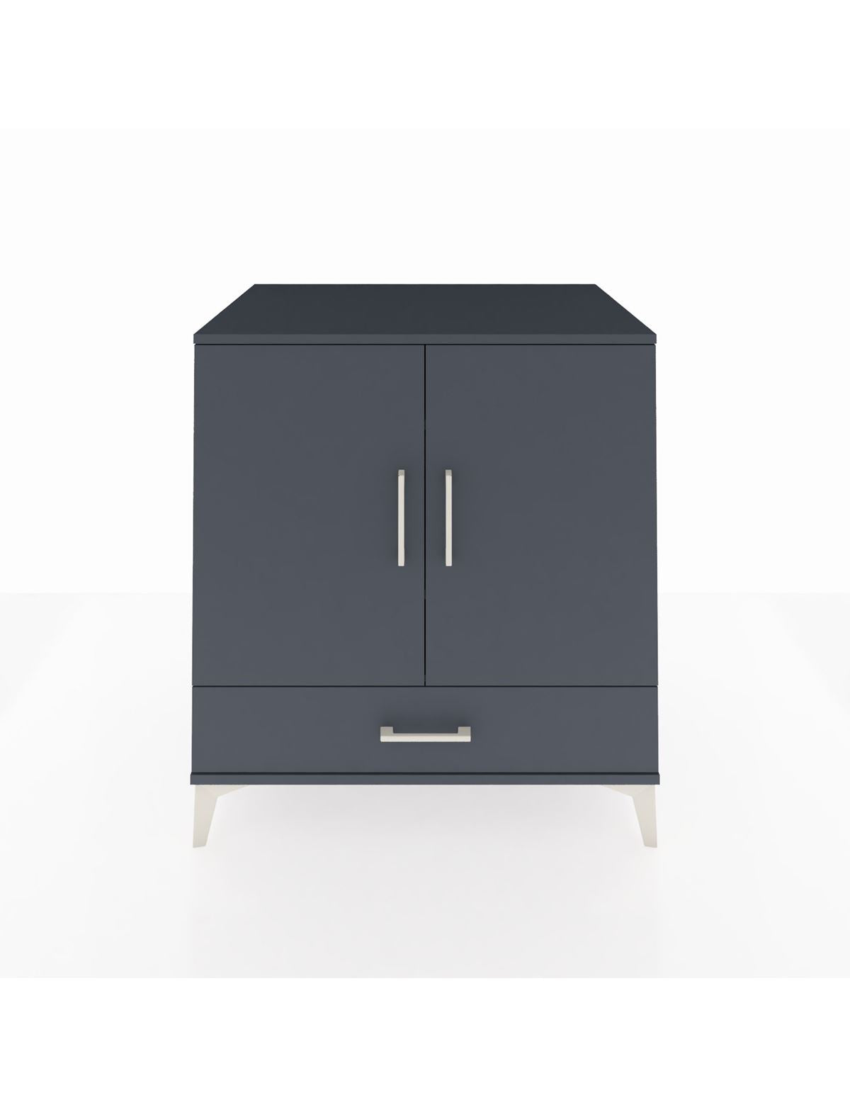 Kronos Şifonyer 3 Raflı Tek Çekmeceli 2 Kapaklı 88x59x96 Antrasit-Antrasit