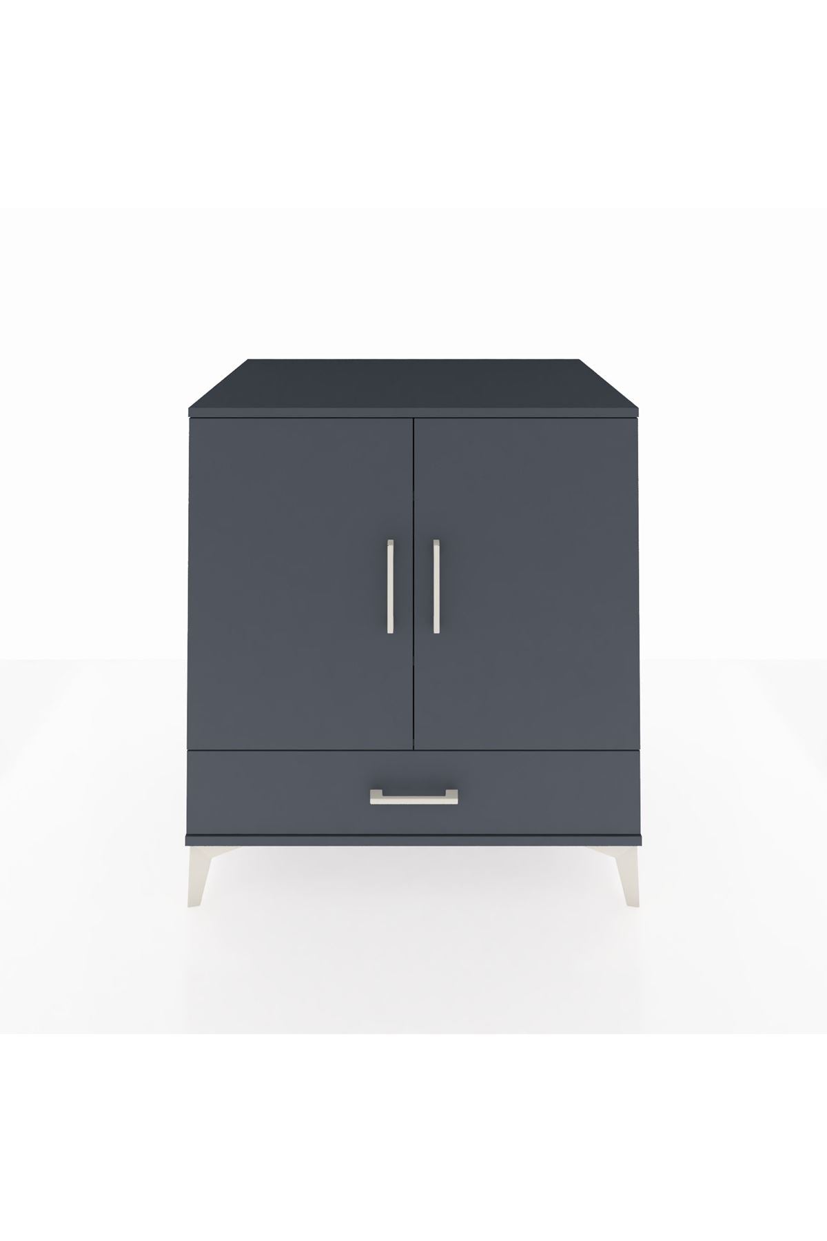 Kronos Şifonyer 3 Raflı Tek Çekmeceli 2 Kapaklı 88x59x96 Antrasit-Antrasit