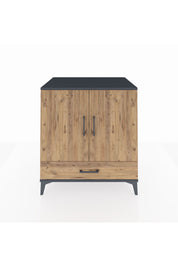 Kronos Şifonyer 3 Raflı Tek Çekmeceli 2 Kapaklı 88x59x96 Antrasit-Çam