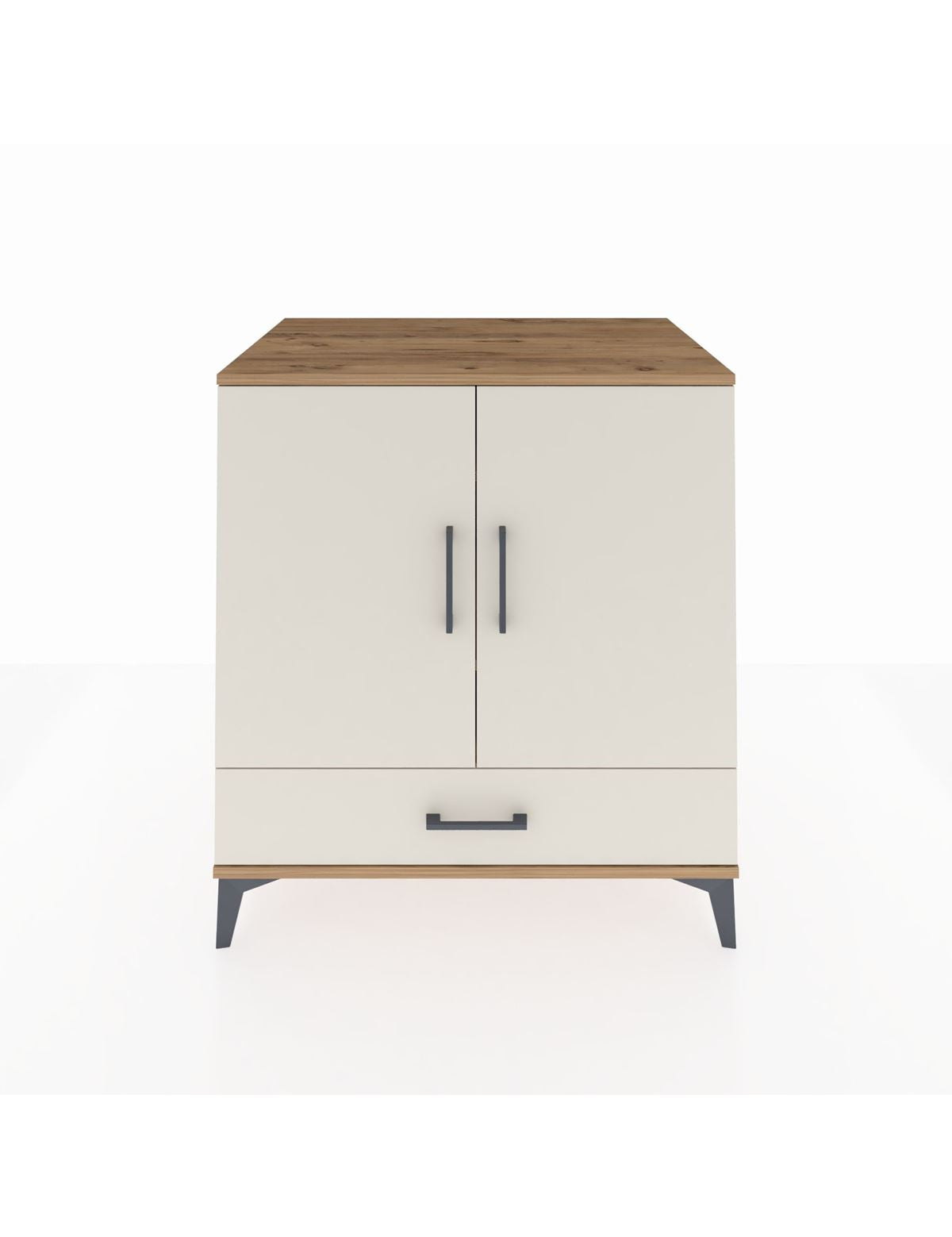 Kronos Şifonyer 3 Raflı Tek Çekmeceli 2 Kapaklı 88x59x96 Çam-Aytaşı