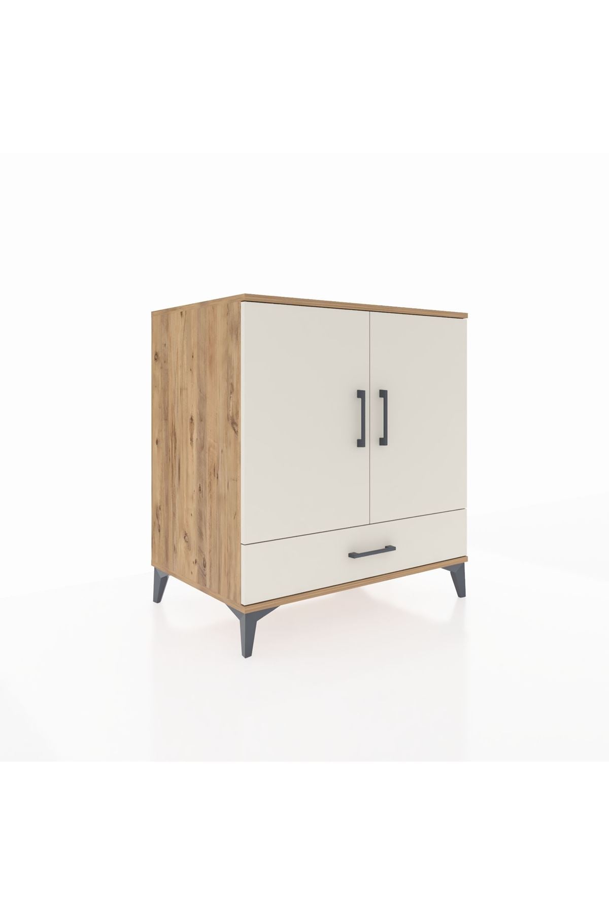 Kronos Şifonyer 3 Raflı Tek Çekmeceli 2 Kapaklı 88x59x96 Çam-Aytaşı