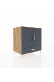 Kronos Şifonyer 3 Raflı Tek Çekmeceli 2 Kapaklı 88x59x96 Çam-Antrasit