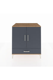 Kronos Şifonyer 3 Raflı Tek Çekmeceli 2 Kapaklı 88x59x96 Çam-Antrasit