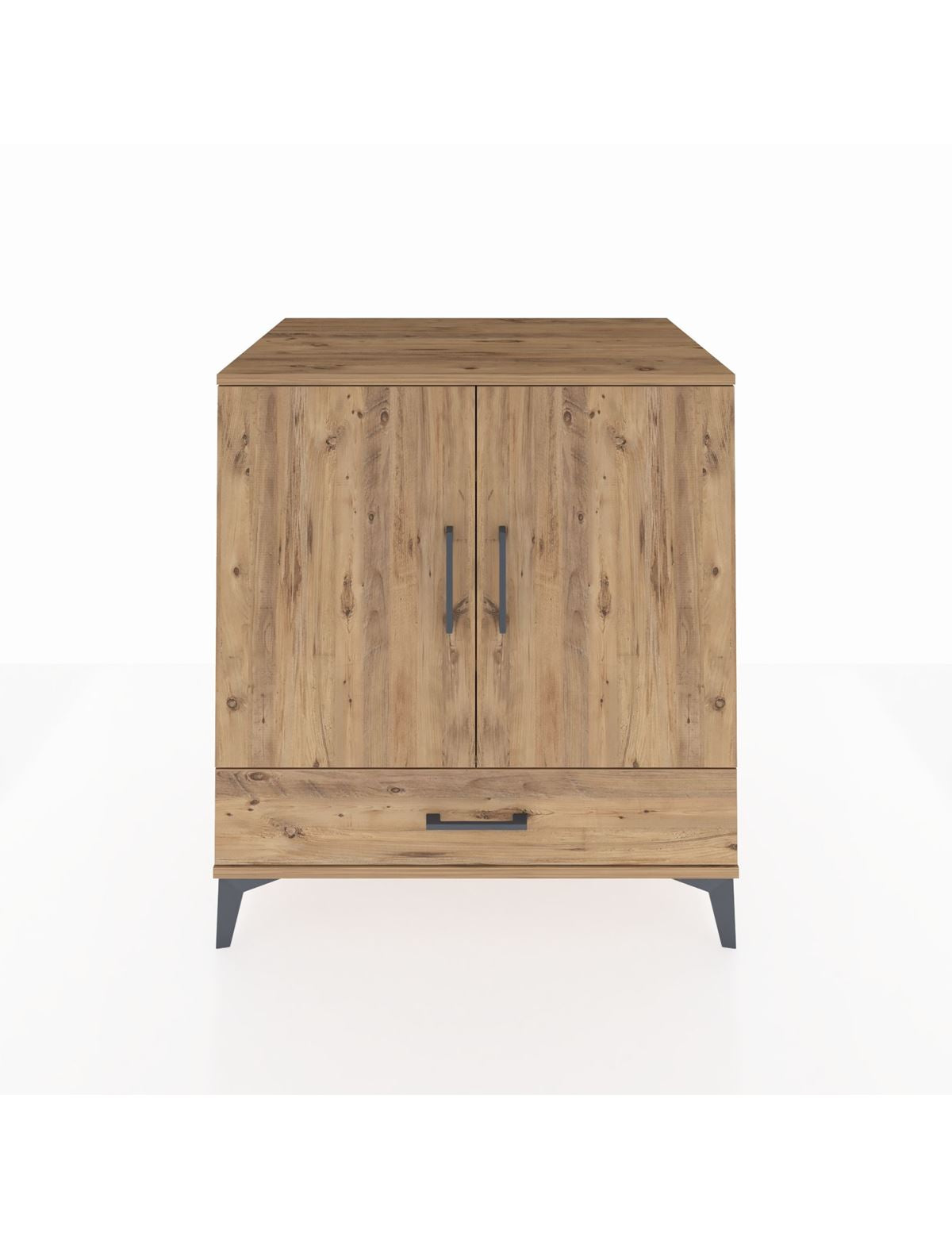 Kronos Şifonyer 3 Raflı Tek Çekmeceli 2 Kapaklı 88x59x96 Çam-Çam