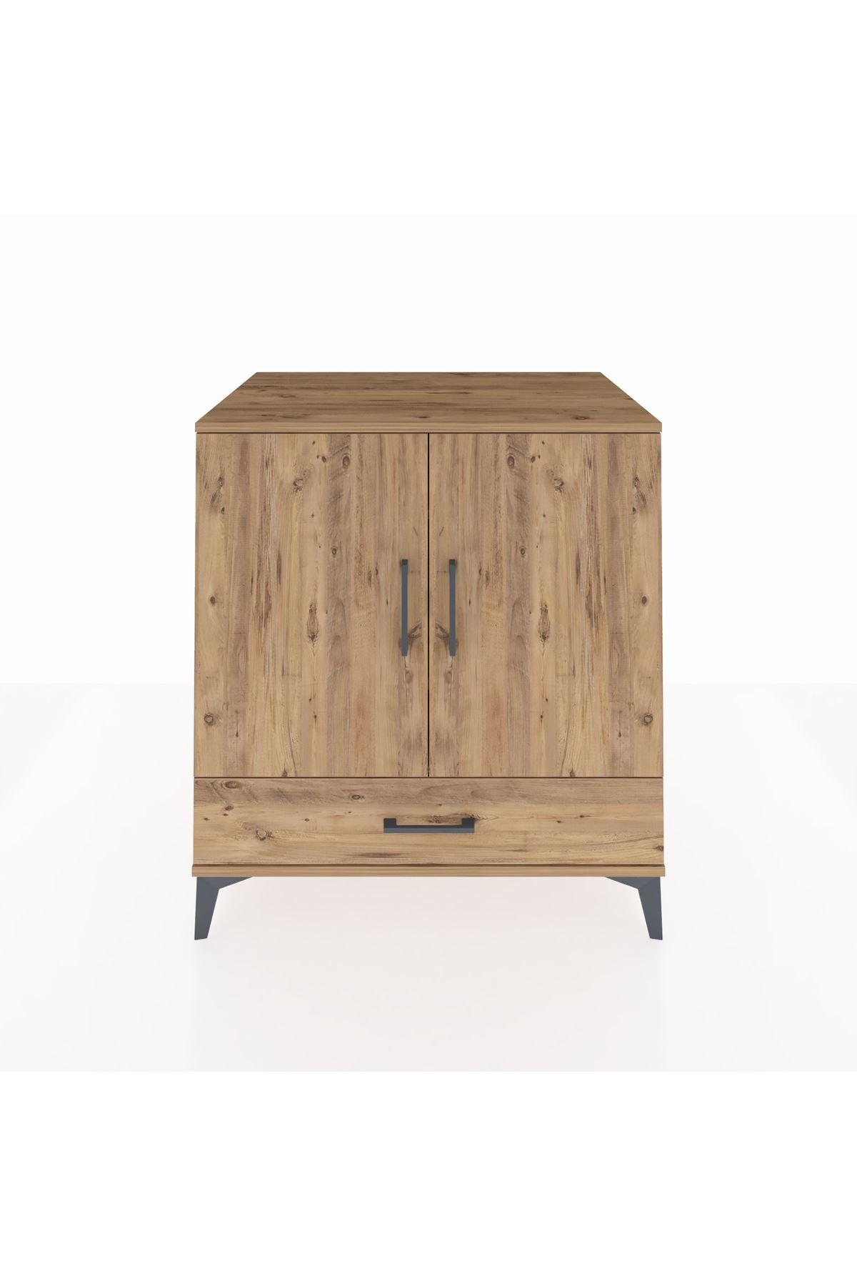 Kronos Şifonyer 3 Raflı Tek Çekmeceli 2 Kapaklı 88x59x96 Çam-Çam