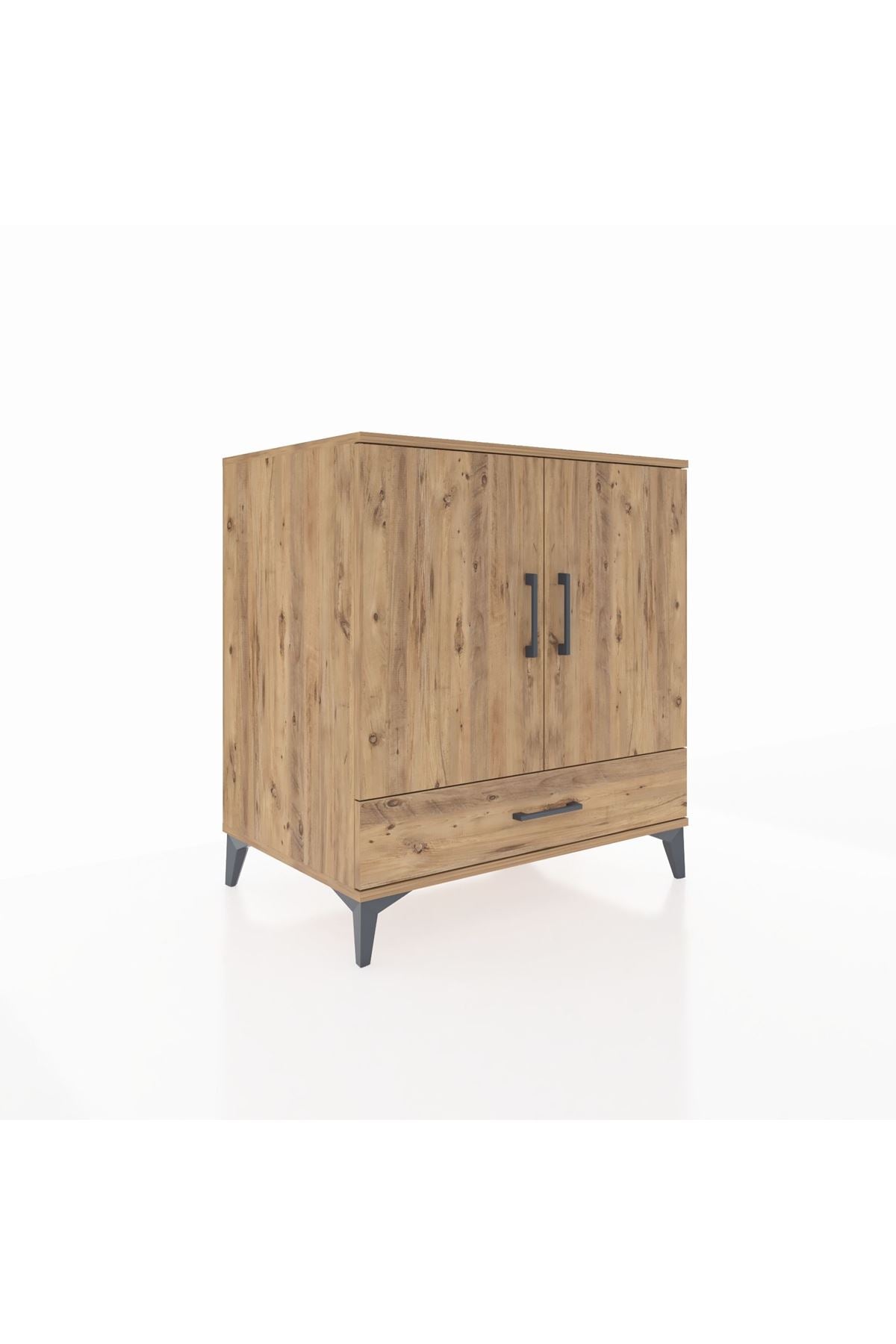 Kronos Şifonyer 3 Raflı Tek Çekmeceli 2 Kapaklı 88x59x96 Çam-Çam