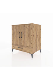 Kronos Şifonyer 3 Raflı Tek Çekmeceli 2 Kapaklı 88x59x96 Çam-Çam