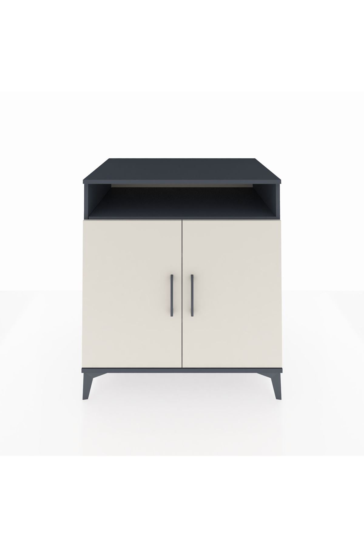 Kronos Şifonyer 3 Raflı 2 Kapaklı 88x59x96 Antrasit-Aytaşı