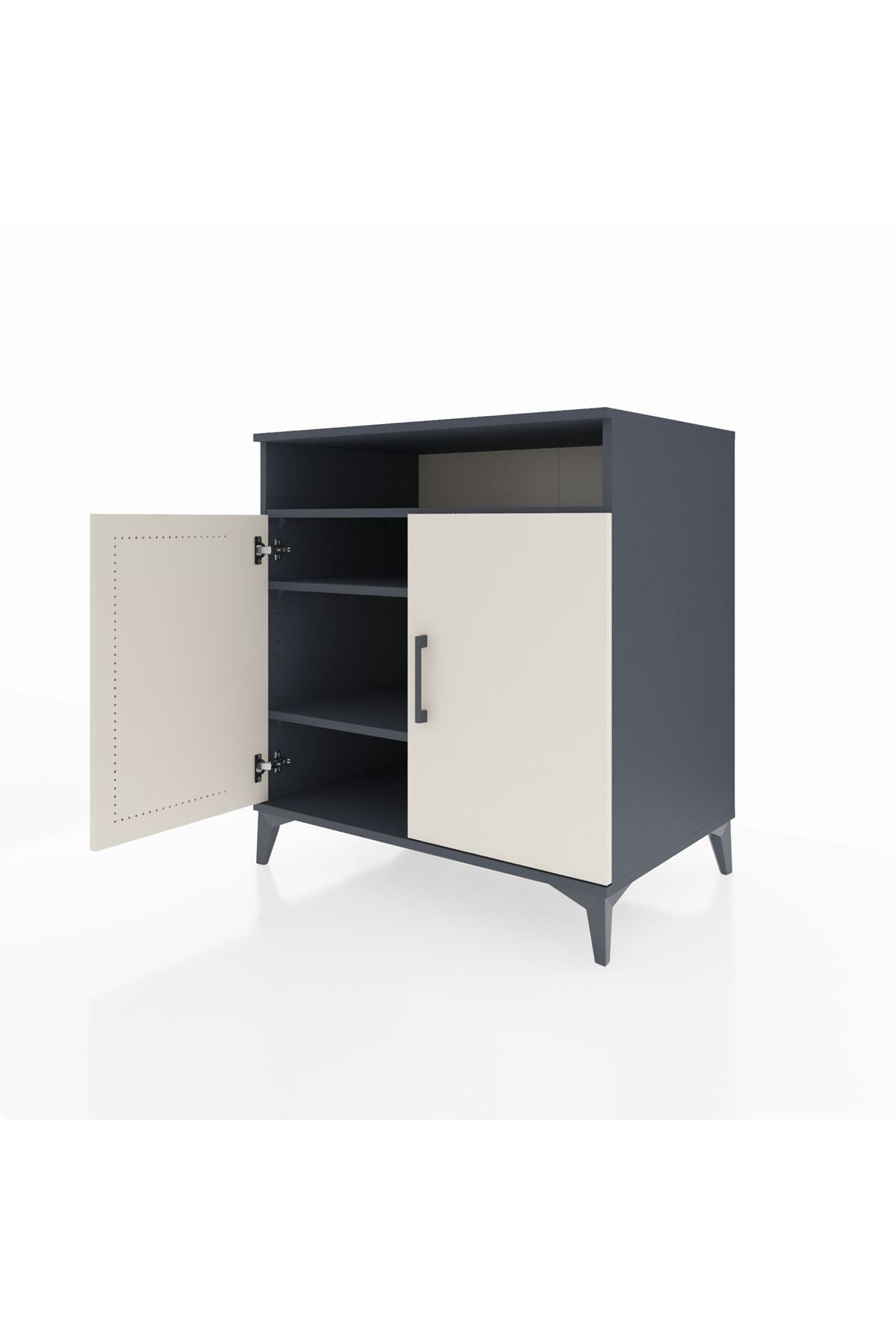 Kronos Şifonyer 3 Raflı 2 Kapaklı 88x59x96 Antrasit-Aytaşı