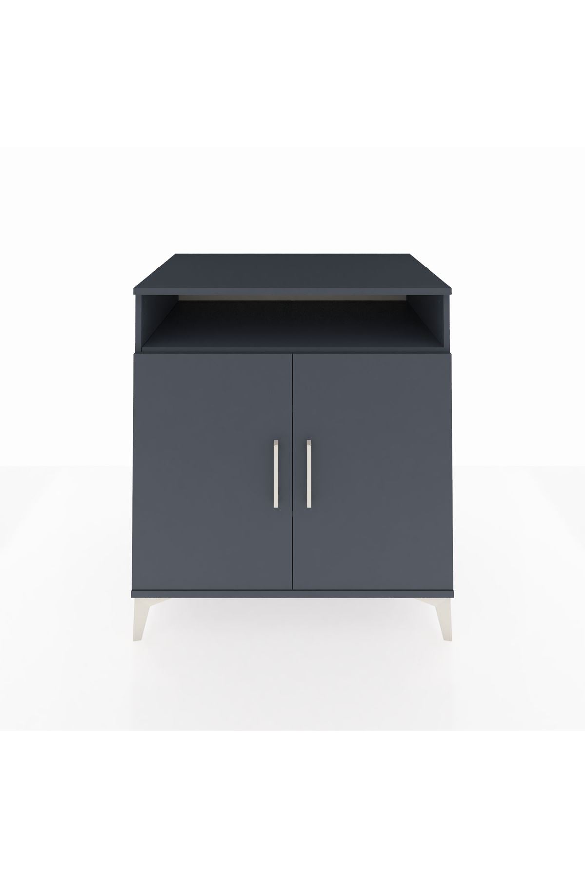 Kronos Şifonyer 3 Raflı 2 Kapaklı 88x59x96 Antrasit-Antrasit