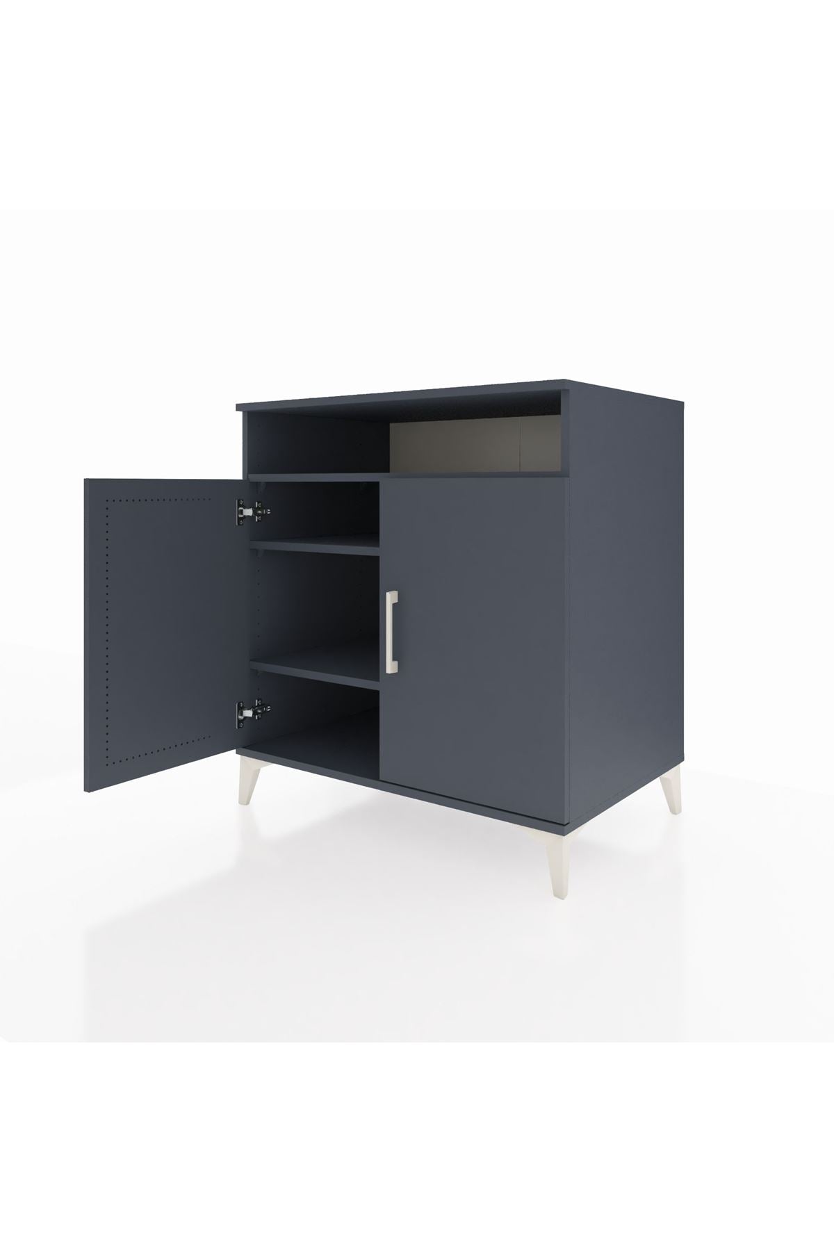 Kronos Şifonyer 3 Raflı 2 Kapaklı 88x59x96 Antrasit-Antrasit