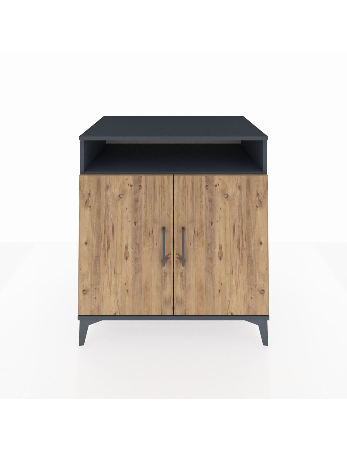 Kronos Şifonyer 3 Raflı 2 Kapaklı 88x59x96 Antrasit-Çam