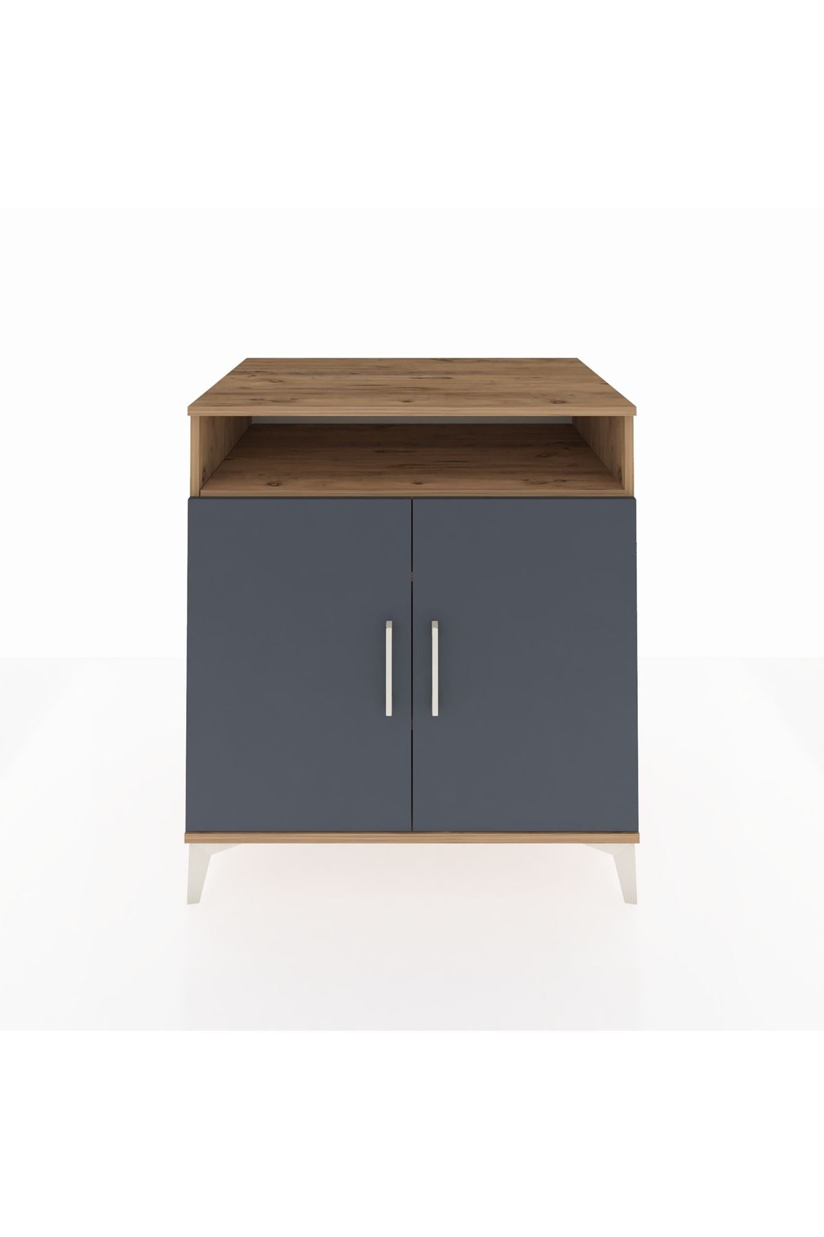 Kronos Şifonyer 3 Raflı 2 Kapaklı 88x59x96 Çam-Antrasit