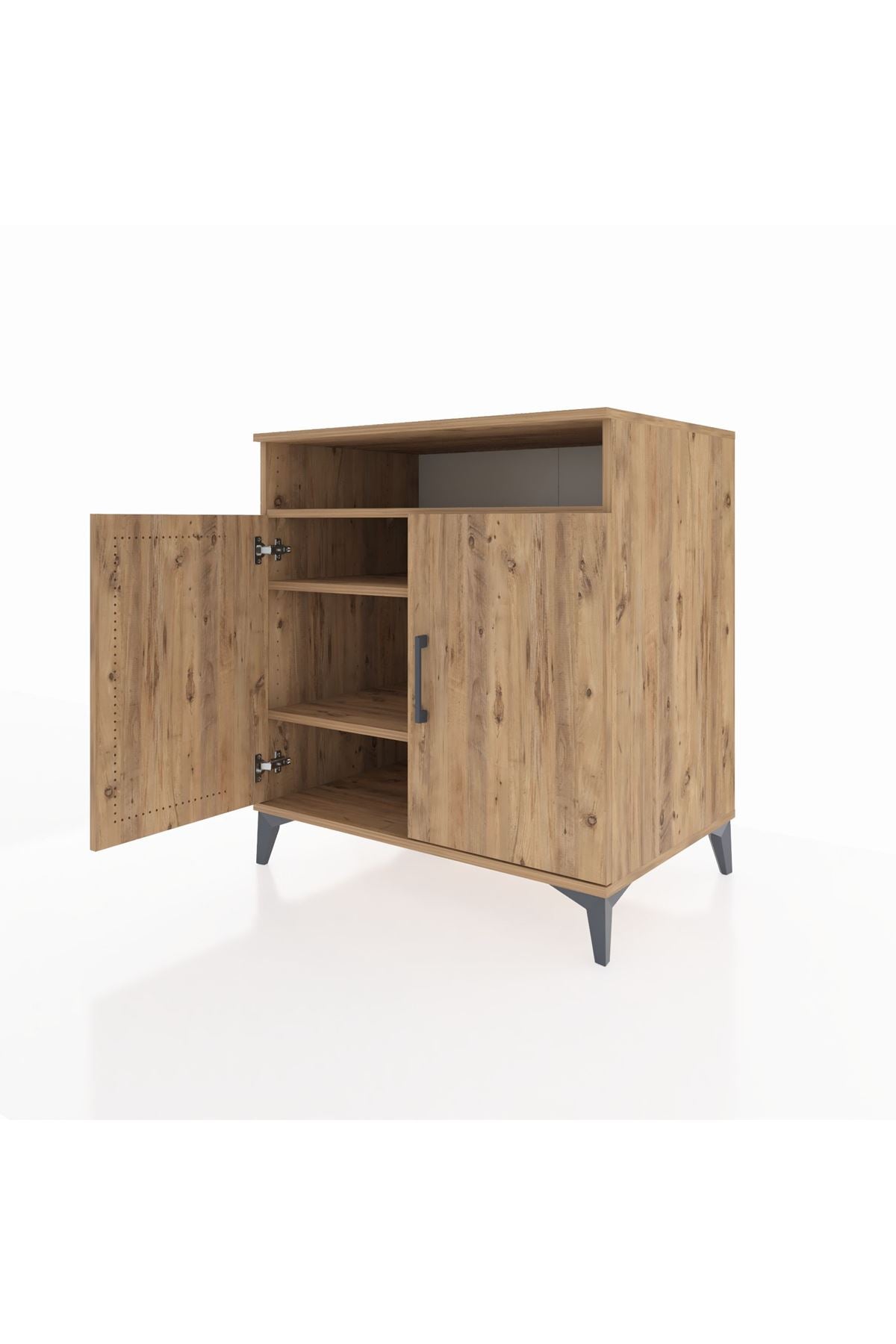 Kronos Şifonyer 3 Raflı 2 Kapaklı 88x59x96 Çam-Çam