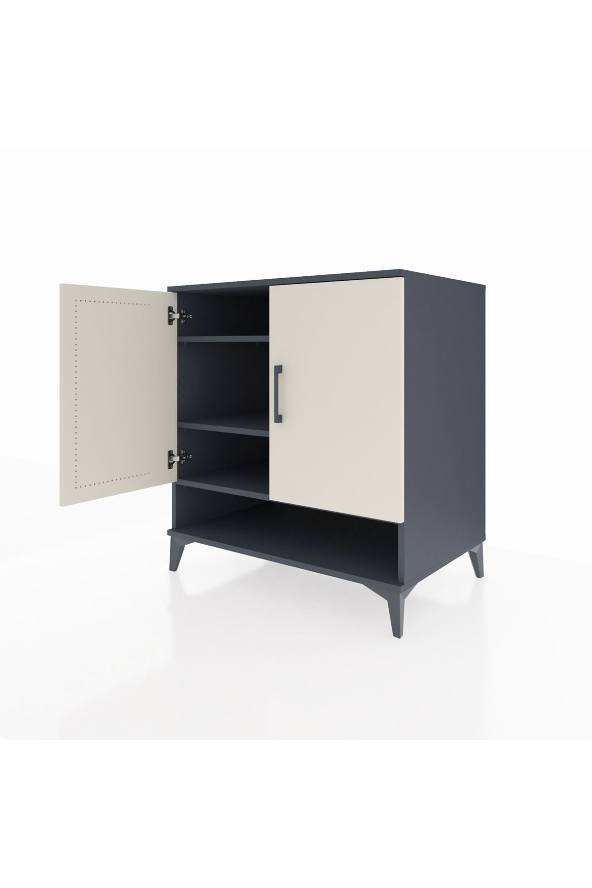 Kronos Şifonyer 3 Raflı 2 Kapaklı 88x59x96 Antrasit-Aytaşı