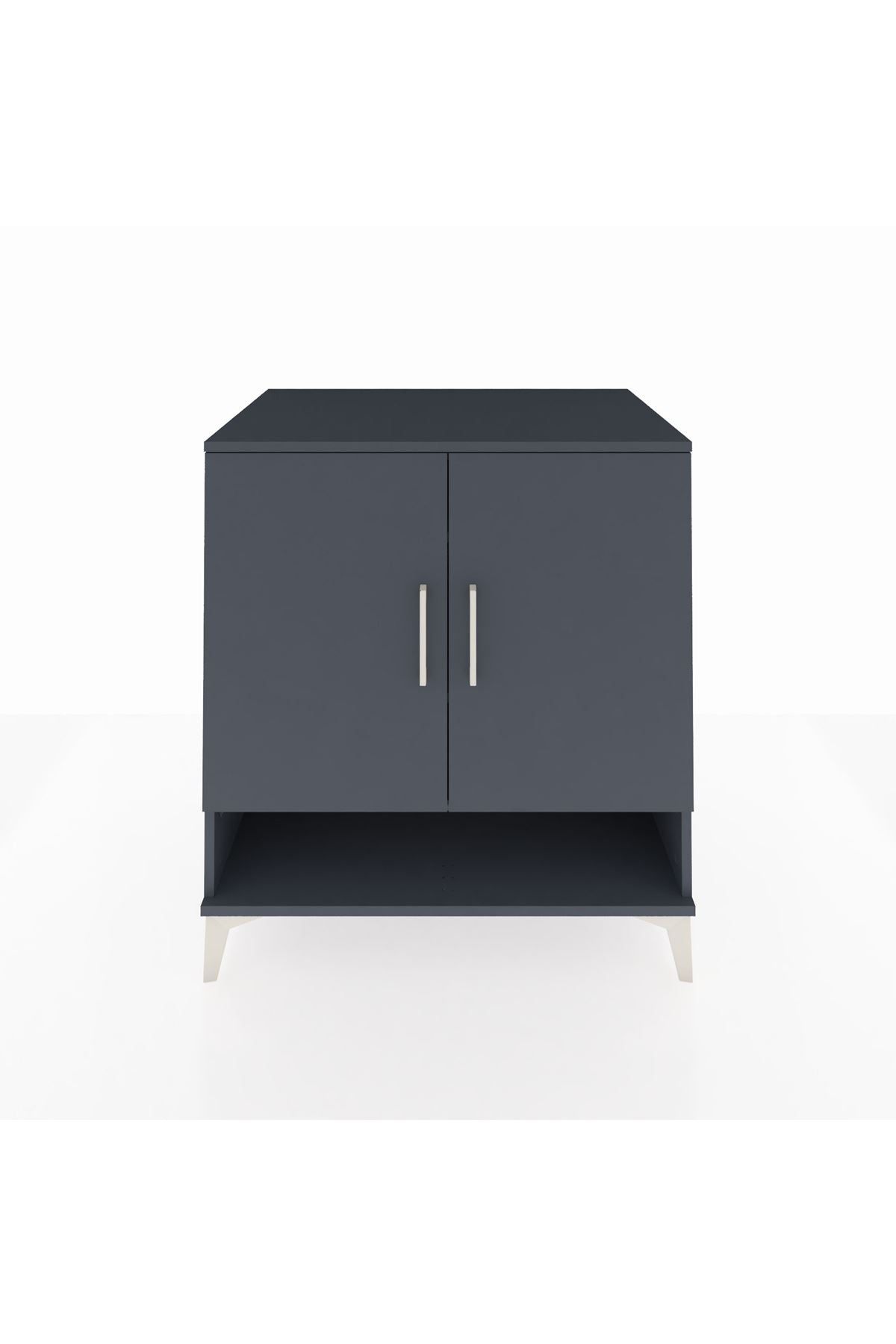 Kronos Şifonyer 3 Raflı 2 Kapaklı 88x59x96 Antrasit-Antrasit