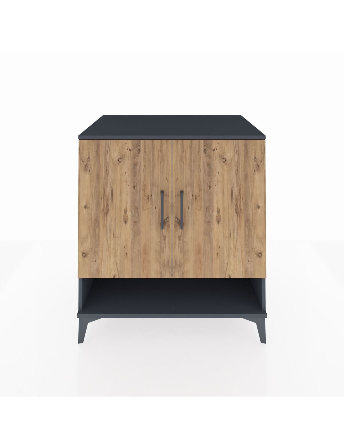 Kronos Şifonyer 3 Raflı 2 Kapaklı 88x59x96 Antrasit-Çam