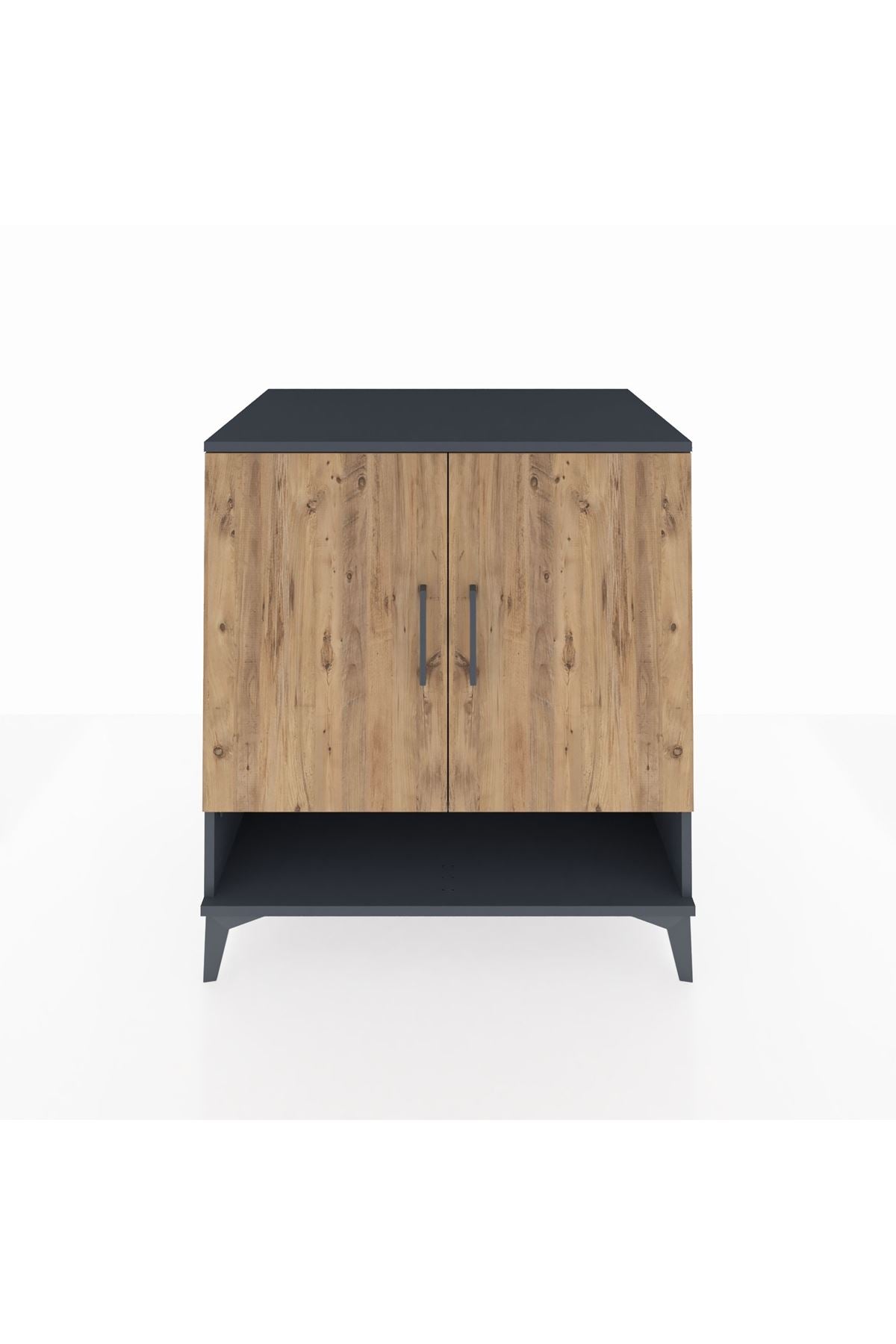 Kronos Şifonyer 3 Raflı 2 Kapaklı 88x59x96 Antrasit-Çam