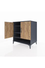 Kronos Şifonyer 3 Raflı 2 Kapaklı 88x59x96 Antrasit-Çam