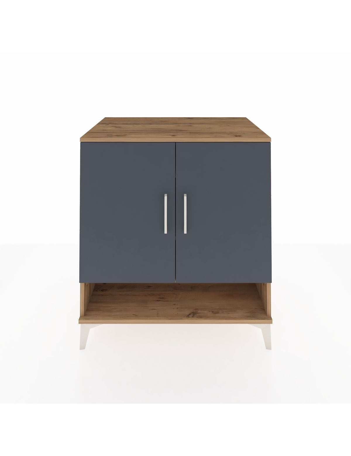 Kronos Şifonyer 3 Raflı 2 Kapaklı 88x59x96 Çam-Antrasit