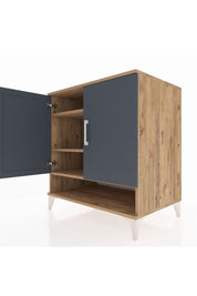 Kronos Şifonyer 3 Raflı 2 Kapaklı 88x59x96 Çam-Antrasit