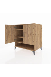 Kronos Şifonyer 3 Raflı 2 Kapaklı 88x59x96 Çam-Çam