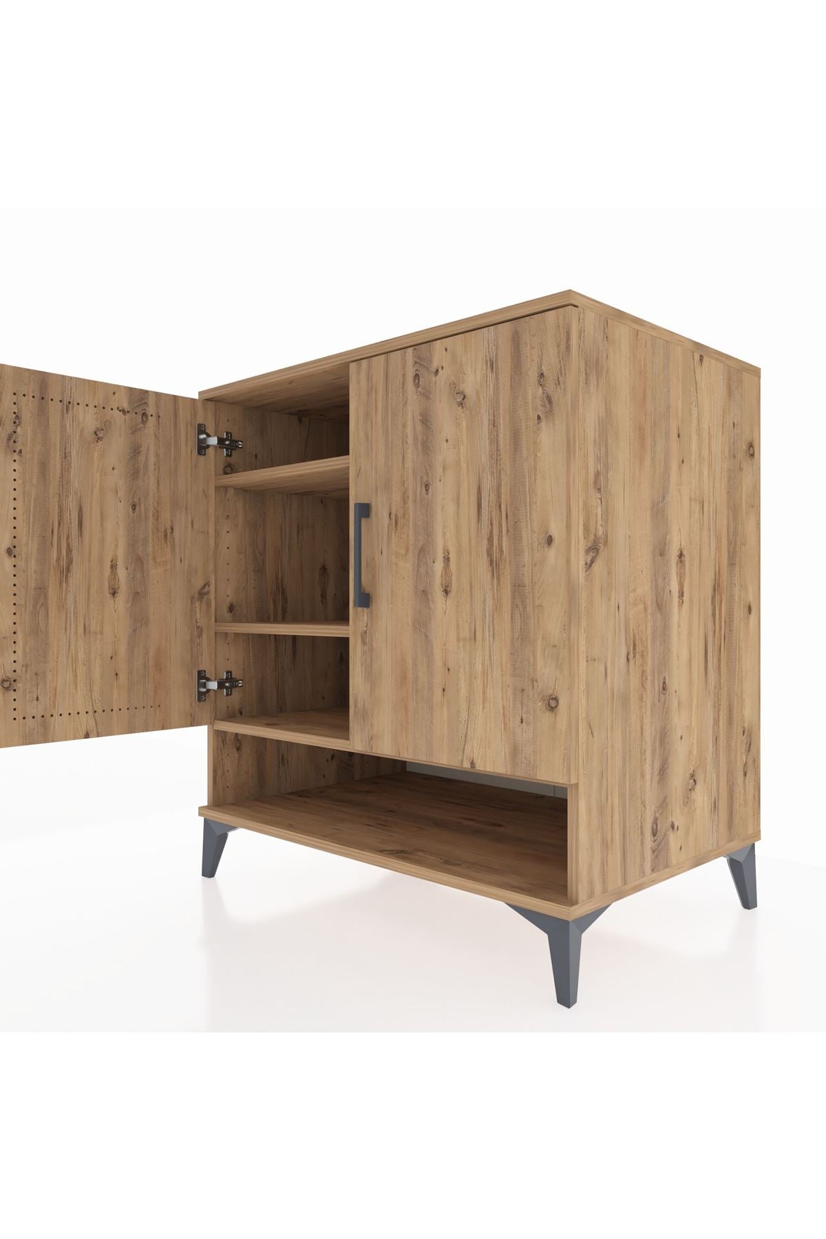 Kronos Şifonyer 3 Raflı 2 Kapaklı 88x59x96 Çam-Çam