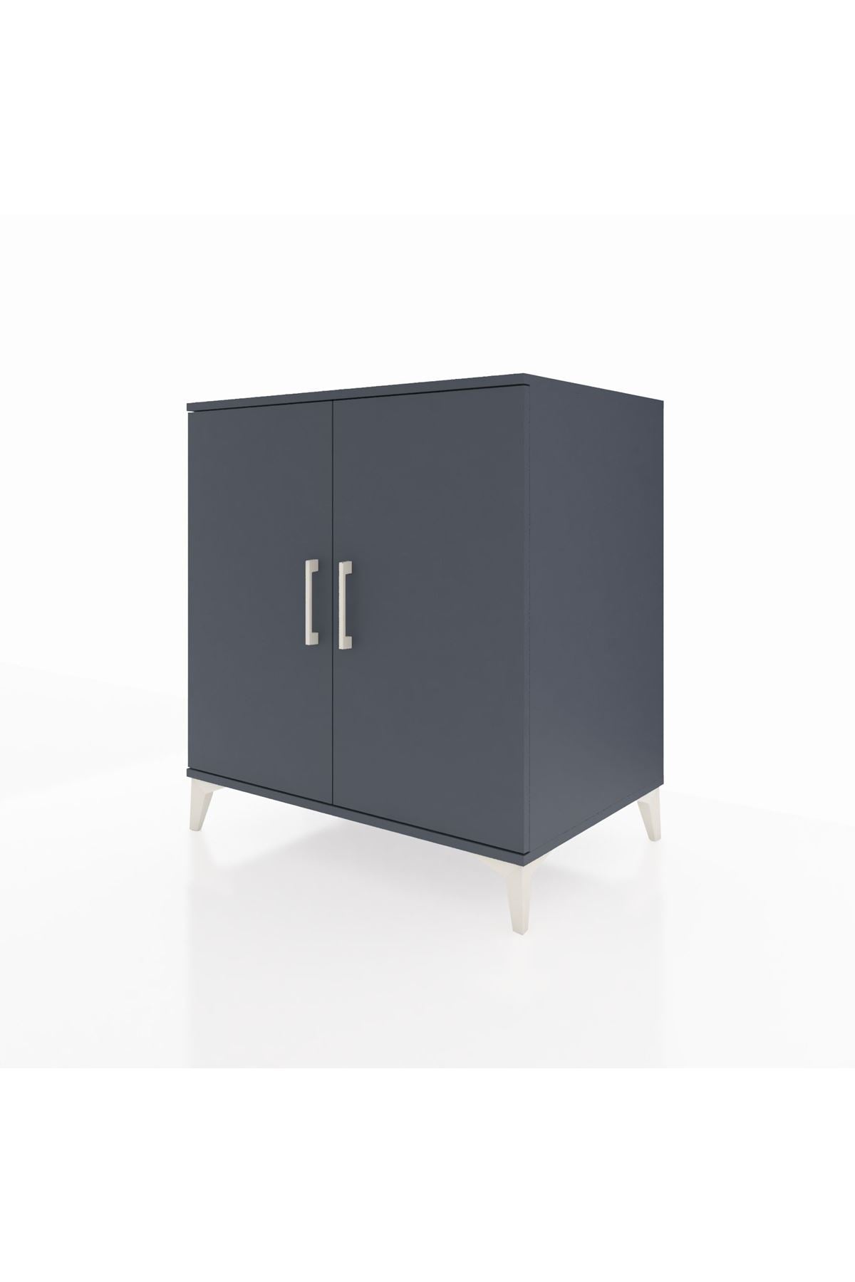 Kronos Şifonyer 2 Raflı 2 Kapaklı 88x59x96 Antrasit-Antrasit