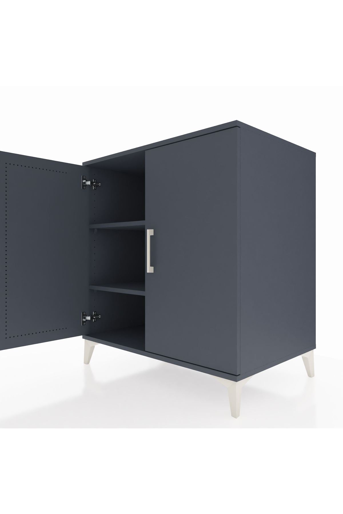 Kronos Şifonyer 2 Raflı 2 Kapaklı 88x59x96 Antrasit-Antrasit