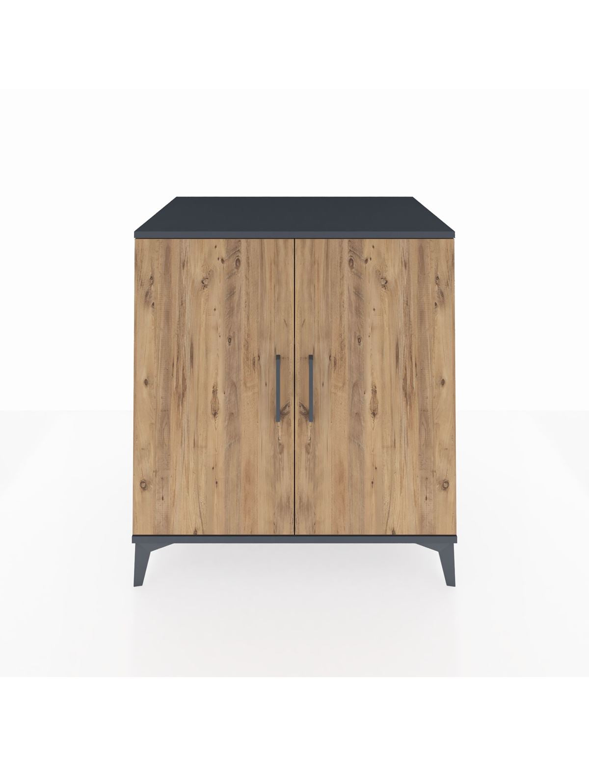 Kronos Şifonyer 2 Raflı 2 Kapaklı 88x59x96 Antrasit-Çam